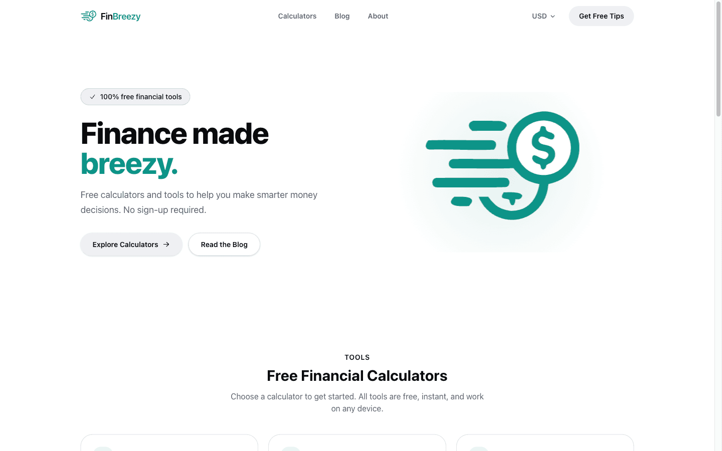 FinBreezy — Financial Tools project screenshot
