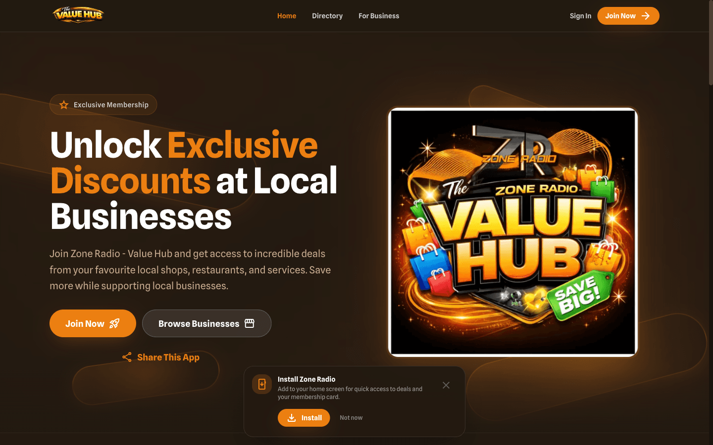 ValueHub — Web Application project screenshot